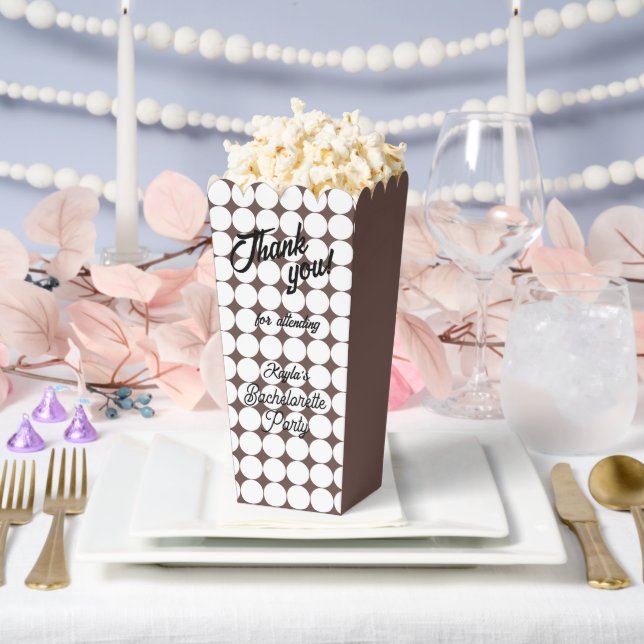 Taupe Circle Pattern Bachelorette Party Favour Box (Wedding)
