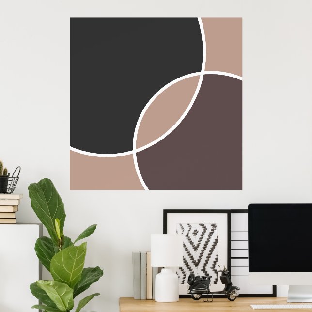 Taupe Circles   Poster (Home Office)