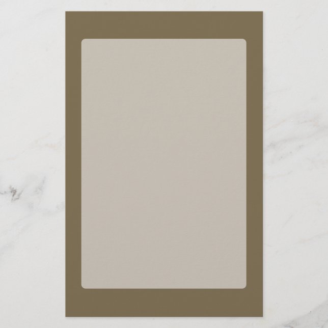 Taupe Coffee Colour Decor Customisable Stationery (Front)