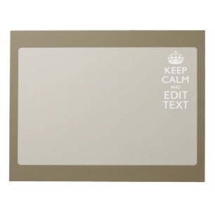 Taupe Coffee Keep Calm And Have Your Text Easily Notepad