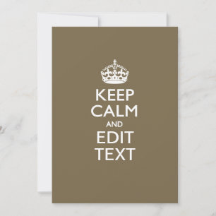 Taupe Coffee Keep Calm And Your Text Easily
