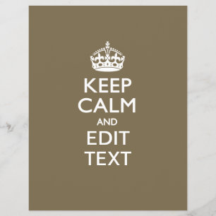 Taupe Coffee Keep Calm And Your Text Easily Flyer