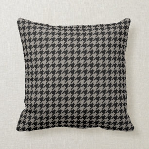 Taupe colour houndstooth pattern throw pillow