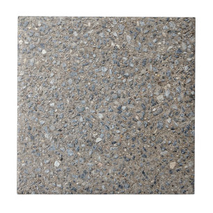 Taupe Concrete Cement Blue Aggregate Sidewalk Ceramic Tile