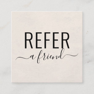 Taupe Cream Salon Refer A Friend Referral Card