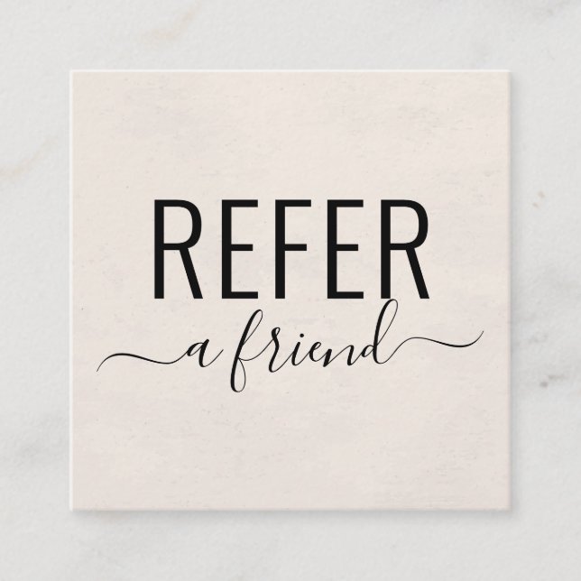 Taupe Cream Salon Refer A Friend Referral Card (Front)