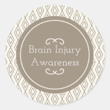 Taupe Diamond Pattern Brain Injury Awareness