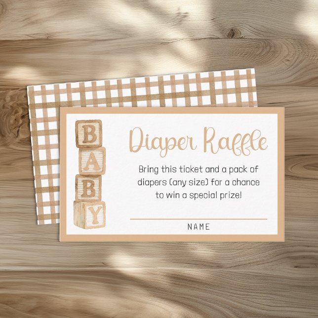 Taupe Diaper Raffle Card | Baby Shower Insert (Diaper Raffle Card)