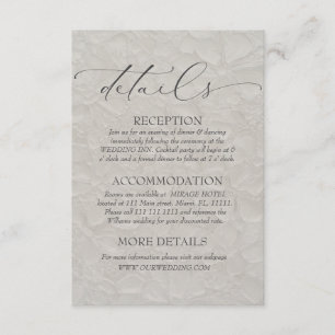 Taupe Floral Classic Details  Enclosure Card
