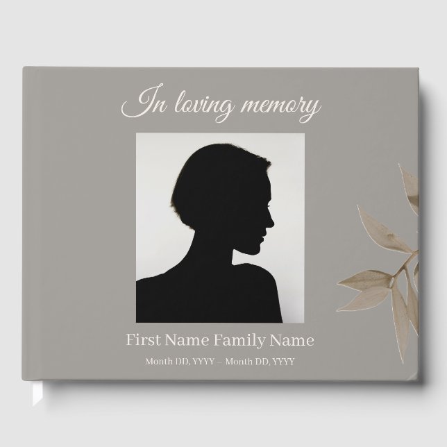 Taupe funeral guest book (Front)