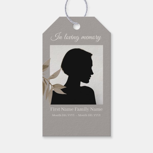 Taupe funeral ribbon labels (Front)