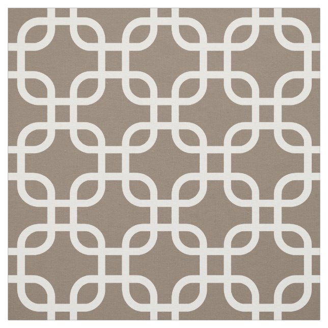 Taupe Geometric Links Pattern Fabric (Swatch)