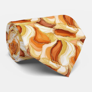 Taupe Gold Fluid Marble Stone Abstract Tie