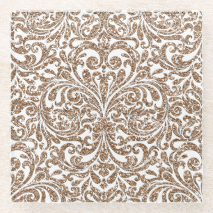 Taupe Gold Glitter Coasters