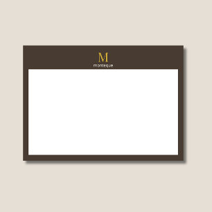 Taupe Gold Monogram Personalized Name Luxury Gift Card