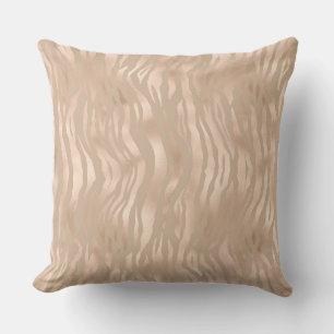Taupe Gold Satin Animal Overlap Luxury Pillow