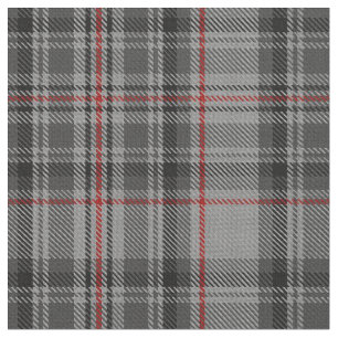 Taupe Gray Red Black Tartan Plaid Fabric
