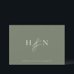 Taupe Green Elegant Monogram Wedding Thank You Card<br><div class="desc">Elegant wedding monogram thank you card. This wedding monogram card features elegant script ampersand and classic typography. Personalise by adding your own monogram and other details. This minimalist monogram wedding thank you card will also be perfect as a couple's stationery.</div>