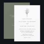 Taupe Green Minimalist Bouquet QR Code Wedding Invitation<br><div class="desc">Invite family and friends with our customisable minimalist wedding invitation. It features minimalist floral bouquet line art. Personalise this boho wedding invitation by adding names, date, time, venue, and other event details. This elegant and eco-friendly invitation allows you to share your wedding details seamlessly. This taupe green wedding invitation is...</div>