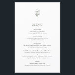 Taupe Green Minimalist Floral Bouquet Menu Card<br><div class="desc">This customisable minimalist wedding menu card features a taupe green modern floral bouquet line art. Personalise by adding a date and meal choice. This minimalist floral menu card is perfect for weddings,  baby showers,  bridal showers,  birthdays,  and so much more.</div>
