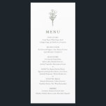 Taupe Green Minimalist Floral Bouquet Wedding Menu<br><div class="desc">This customisable minimalist wedding menu card features a taupe green modern floral bouquet line art. Personalise by adding a date and meal choice. This minimalist floral menu card is perfect for weddings,  baby showers,  bridal showers,  birthdays,  and so much more.</div>