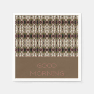 Taupe Grey And Pink Napkin
