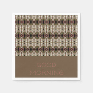 Taupe Grey And Pink Napkin