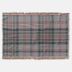Taupe Grey Black Red Giant Tartan Plaid Throw Blanket