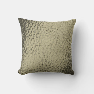 Taupe Grey Faux Leather Design Cushion