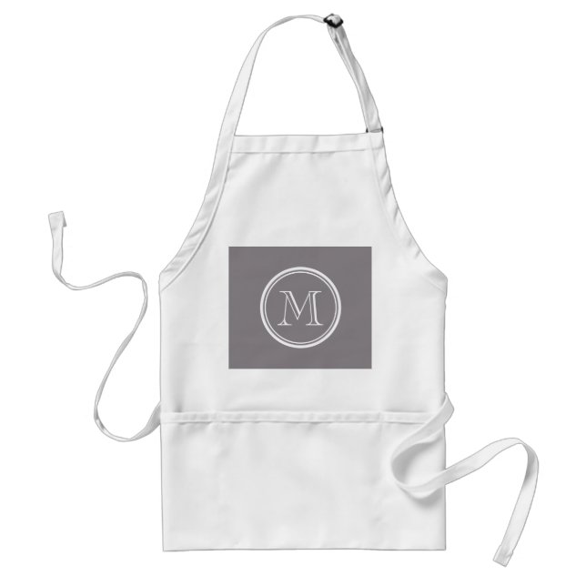 Taupe Grey High End Coloured Personalised Standard Apron (Front)