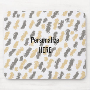 Taupe Grey Swish Abstract Pattern Modern Style Mouse Pad