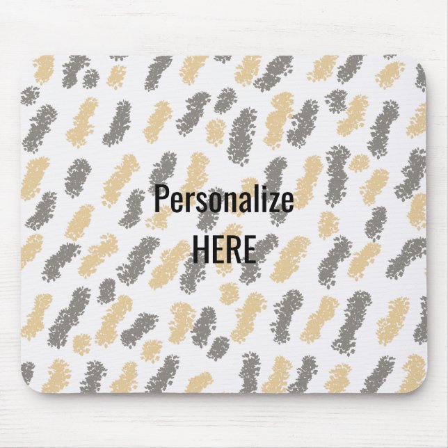 Taupe Grey Swish Abstract Pattern Modern Style Mouse Pad (Front)