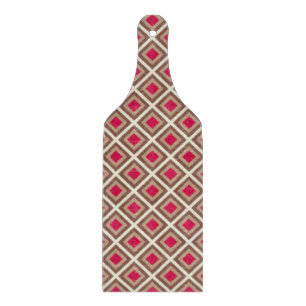 Taupe, Light Taupe, Hot Pink Ikat Diamonds STaylor Cutting Board