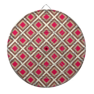 Taupe, Light Taupe, Hot Pink Ikat Diamonds STaylor Dartboard