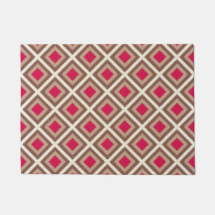 Taupe, Light Taupe, Hot Pink Ikat Diamonds STaylor Doormat