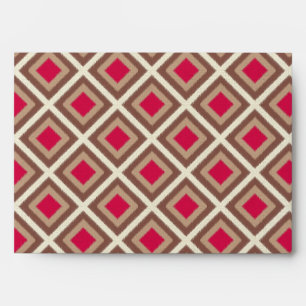 Taupe, Light Taupe, Hot Pink Ikat Diamonds STaylor Envelope