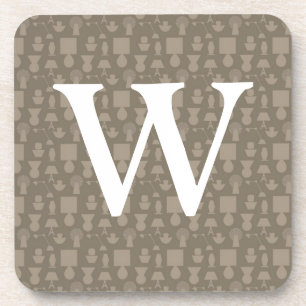 Taupe Light with custom Monogram Coaster