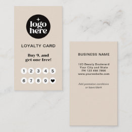 Taupe Logo Loyalty Card Reward Loyalty Card