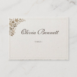 Taupe Maple Fall Place Card Cotton Tent