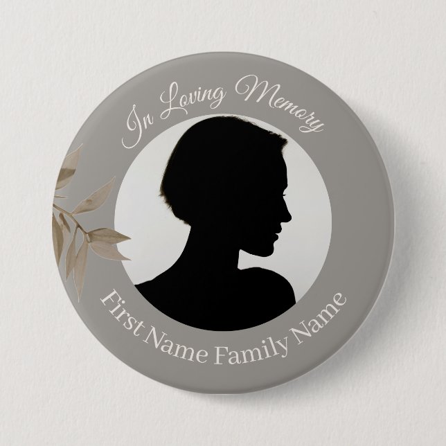 Taupe memorial photo button (Front)