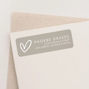 Taupe Minimalist Bridal Shower Return Address Label
