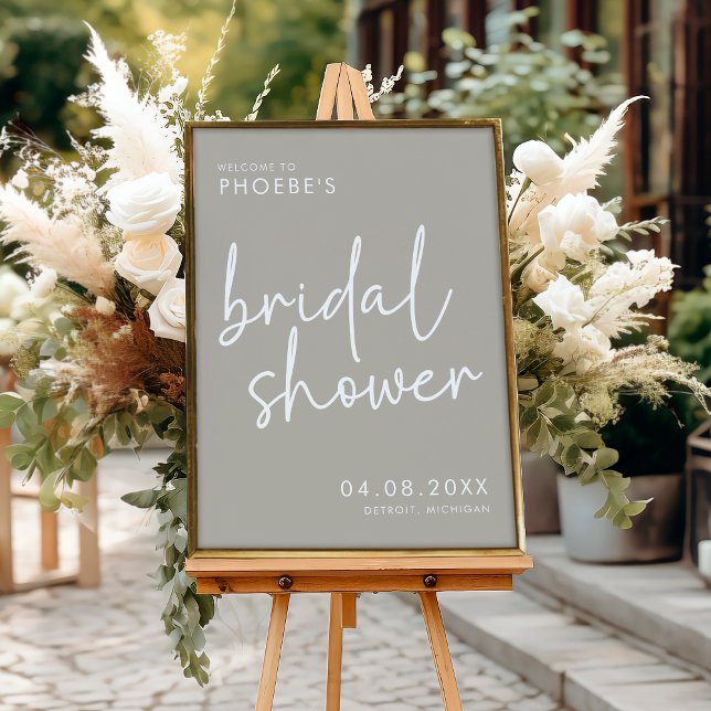 Taupe Minimalist Bridal Shower Welcome Sign Poster (Creator Uploaded)