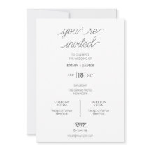 Taupe Mocha Minimalist Wedding Invitation