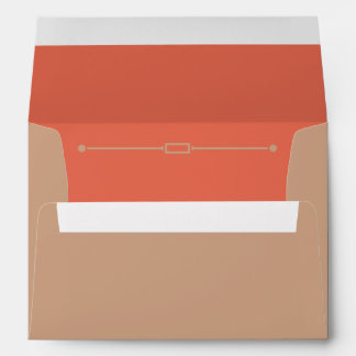 Taupe & Muted Coral Interior Wedding Envelope