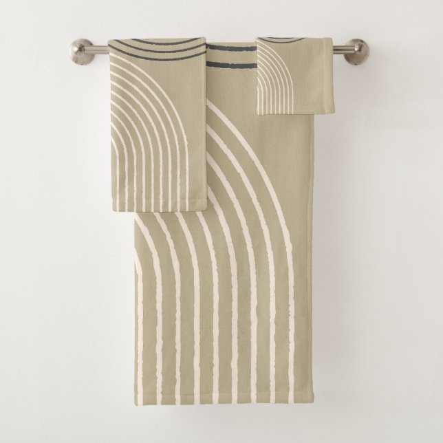 Taupe Neutral Minimalist Bath Towel Set (Insitu)