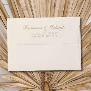 Taupe Old Money Aesthetic Boho Wedding Envelope