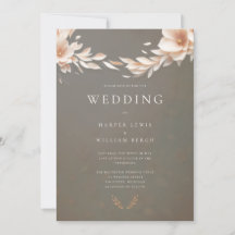 Taupe pink floral wedding