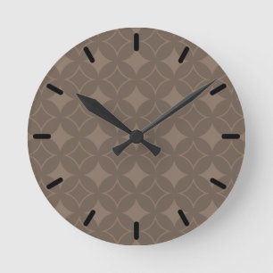 Taupe shippo round clock