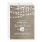 Taupe String Lights Rehearsal Dinner Invitation