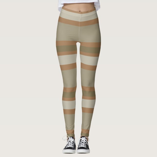 Taupe Stripe Leggings (Front)